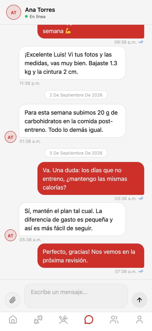 Chat con el coach