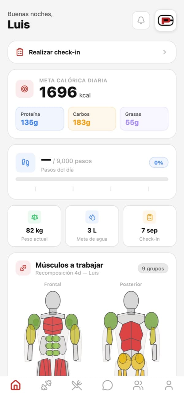 Inicio del cliente en la app móvil